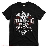Not Procrastinating Side Quests Funny RPG Gamer Dragons  T-Shirt thumb 0
