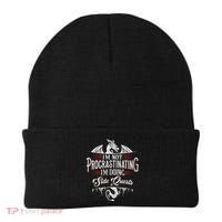 Not Procrastinating Side Quests Funny RPG Gamer Dragons  Beanie thumb 0