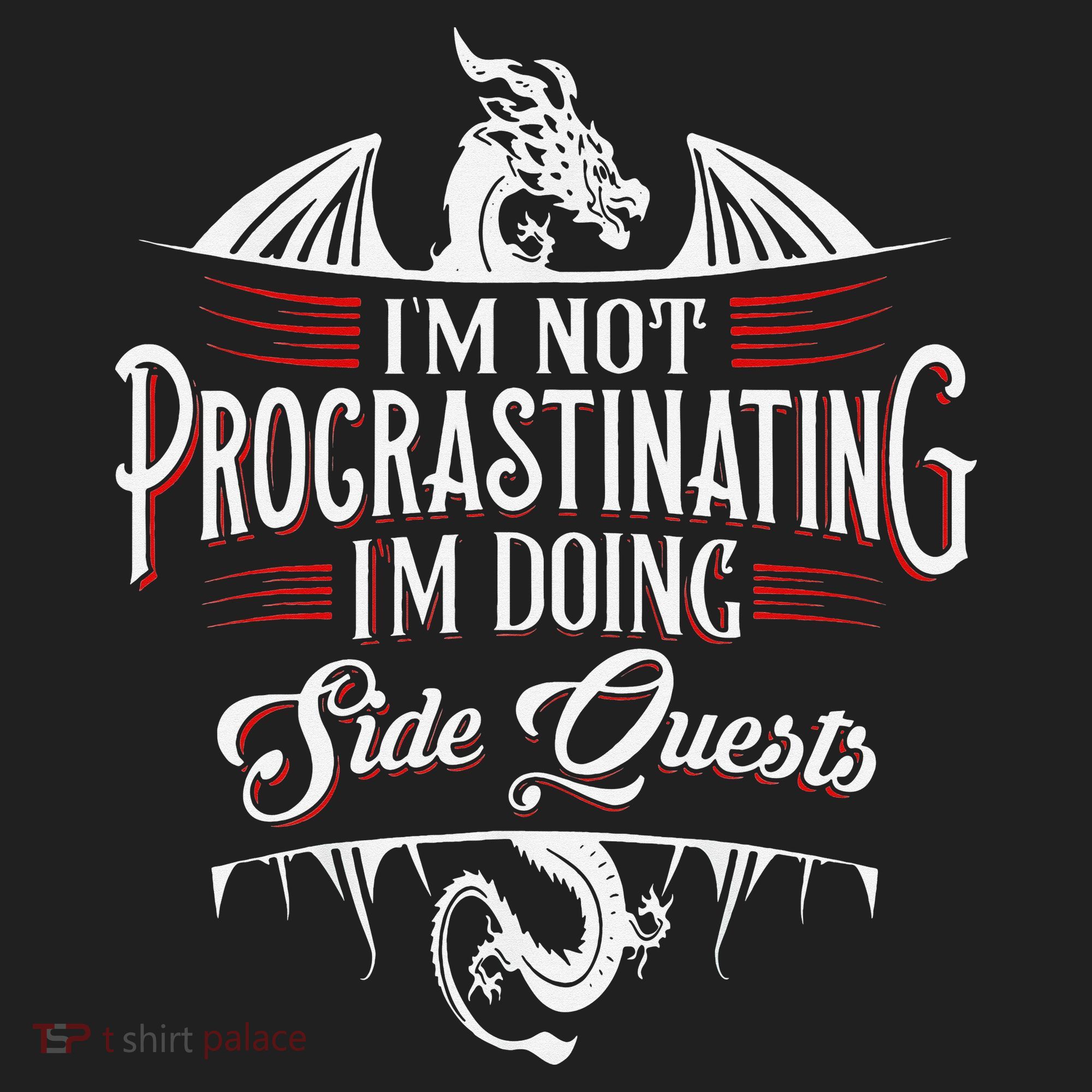 Not Procrastinating Side Quests Funny RPG Gamer Dragons  Beanie