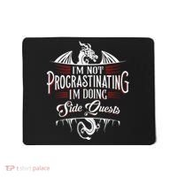 Not Procrastinating Side Quests Funny RPG Gamer Dragons  Mousepad thumb 0