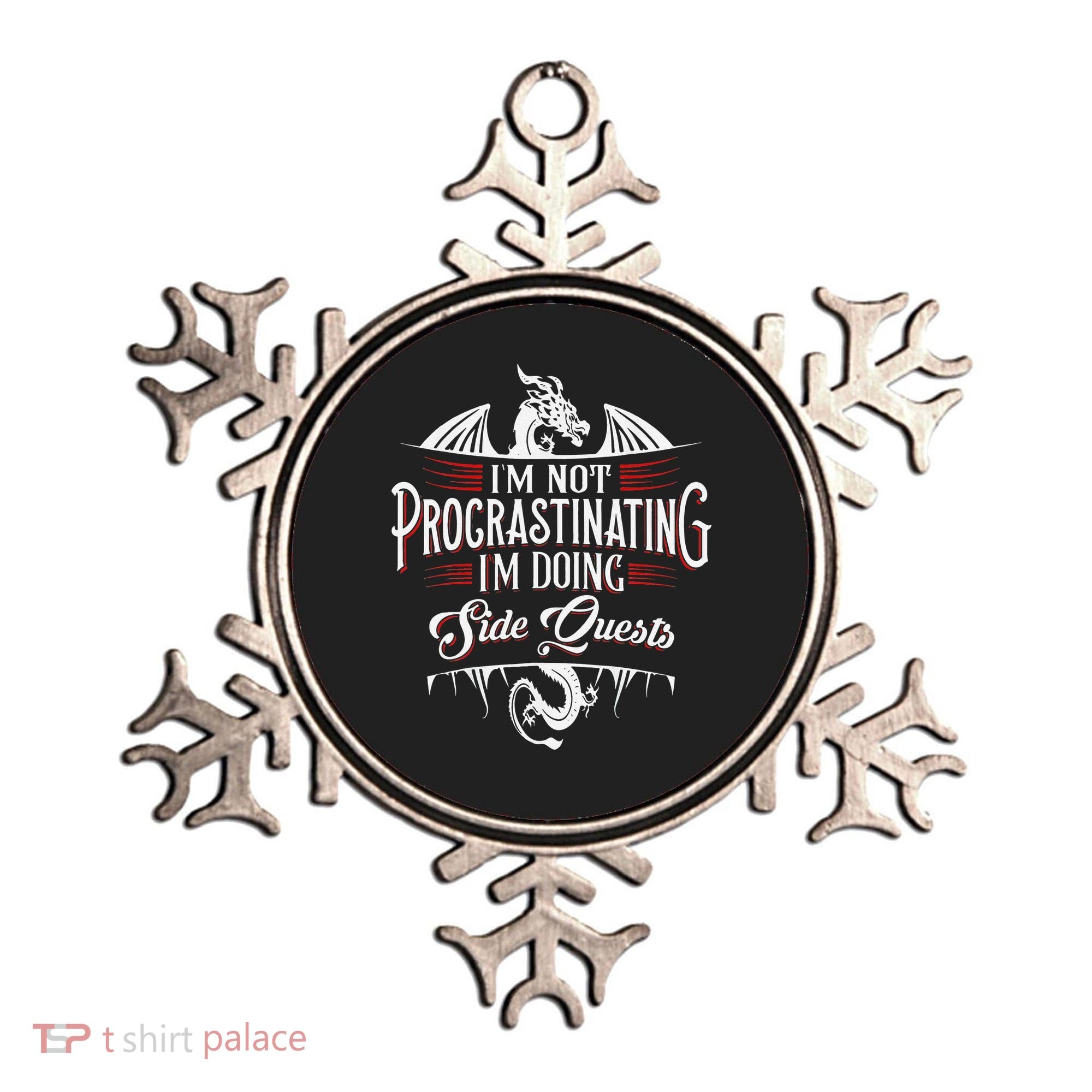 Not Procrastinating Side Quests Funny RPG Gamer Dragons  Ornament