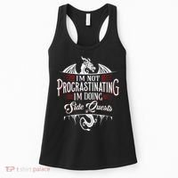 Not Procrastinating Side Quests Funny RPG Gamer Dragons  Women's Tank Top thumb 0