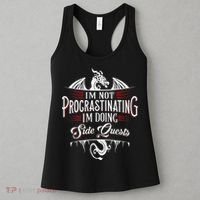 Not Procrastinating Side Quests Funny RPG Gamer Dragons  Women's Tank Top thumb 3