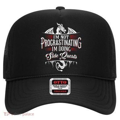 Not Procrastinating Side Quests Funny RPG Gamer Dragons  Hat