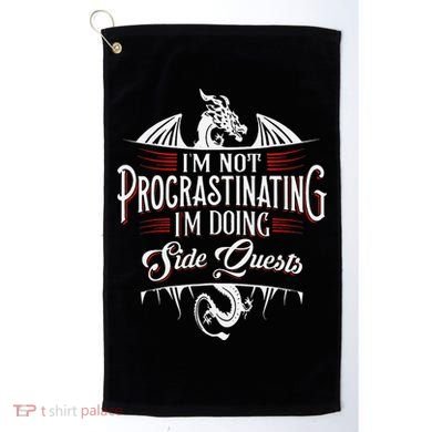 Not Procrastinating Side Quests Funny RPG Gamer Dragons  Golf Towel