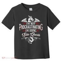 Not Procrastinating Side Quests Funny RPG Gamer Dragons  Toddler T-Shirt thumb 0