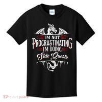 Not Procrastinating Side Quests Funny RPG Gamer Dragons  Kids T-Shirt thumb 0