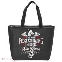Not Procrastinating Side Quests Funny RPG Gamer Dragons  Tote Bag thumb 0