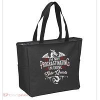 Not Procrastinating Side Quests Funny RPG Gamer Dragons  Tote Bag thumb 2