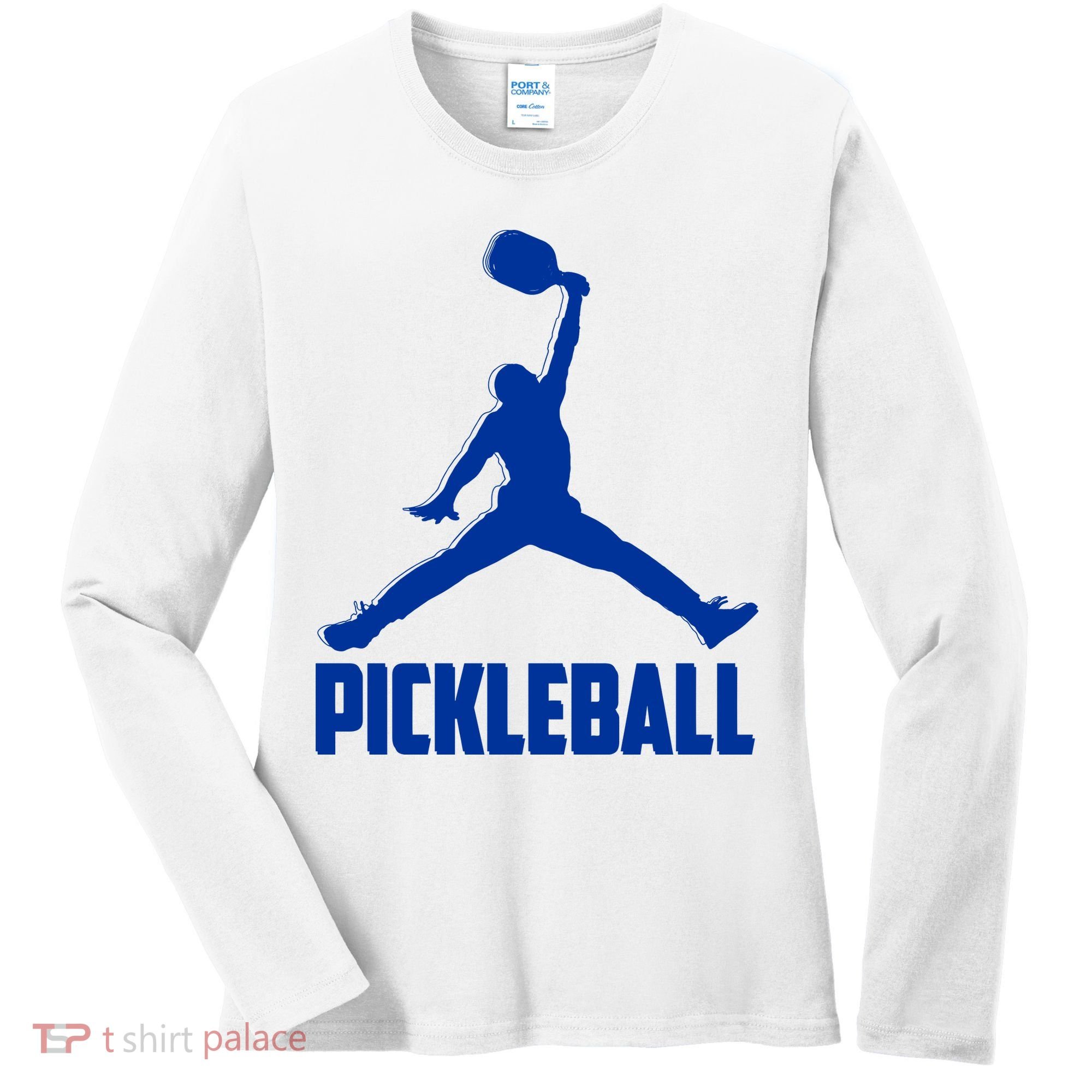 NavyBlue Pickleball Sports Logo Women's Long Sleeve Shirt