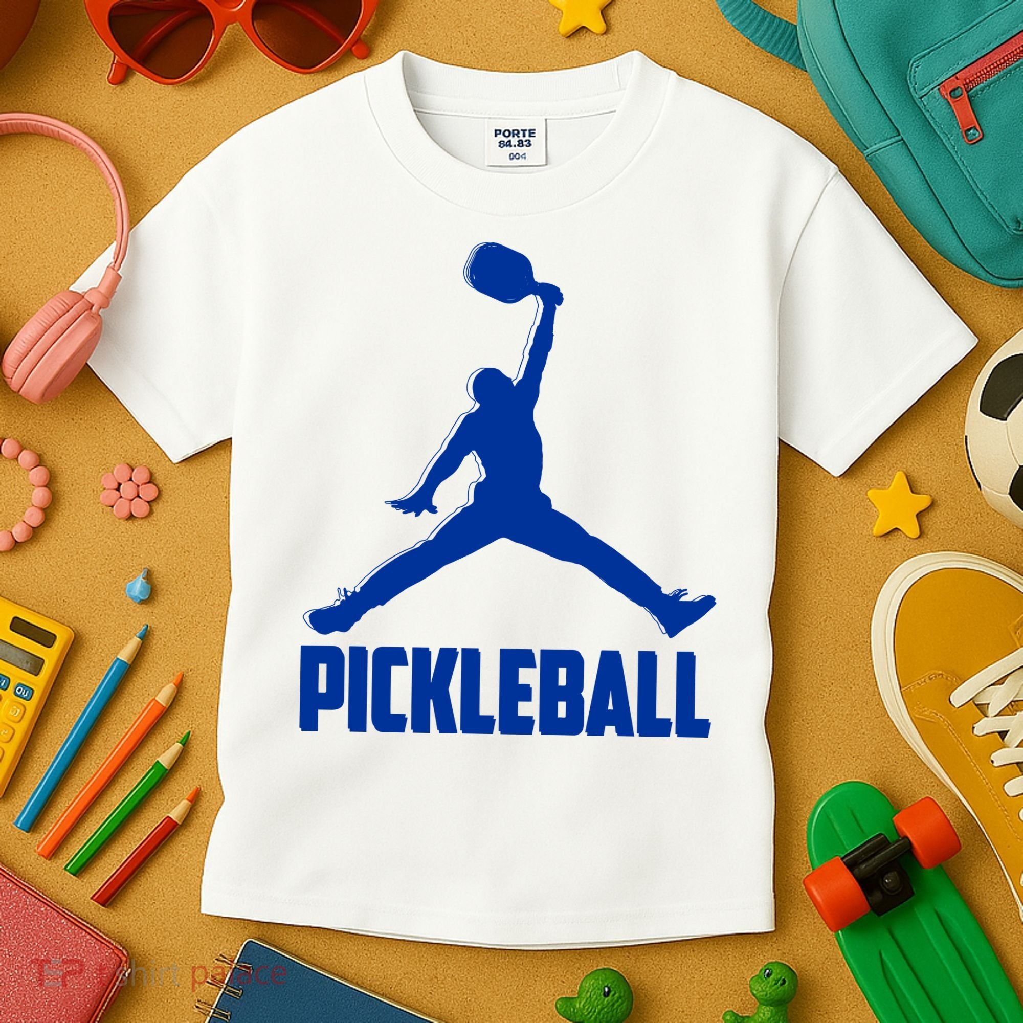 NavyBlue Pickleball Sports Logo Kids T-Shirt