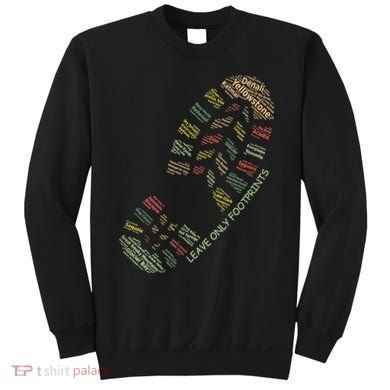 National Parks Shoe Boot Print Leave Only Footprints Vintage Sweatshirt