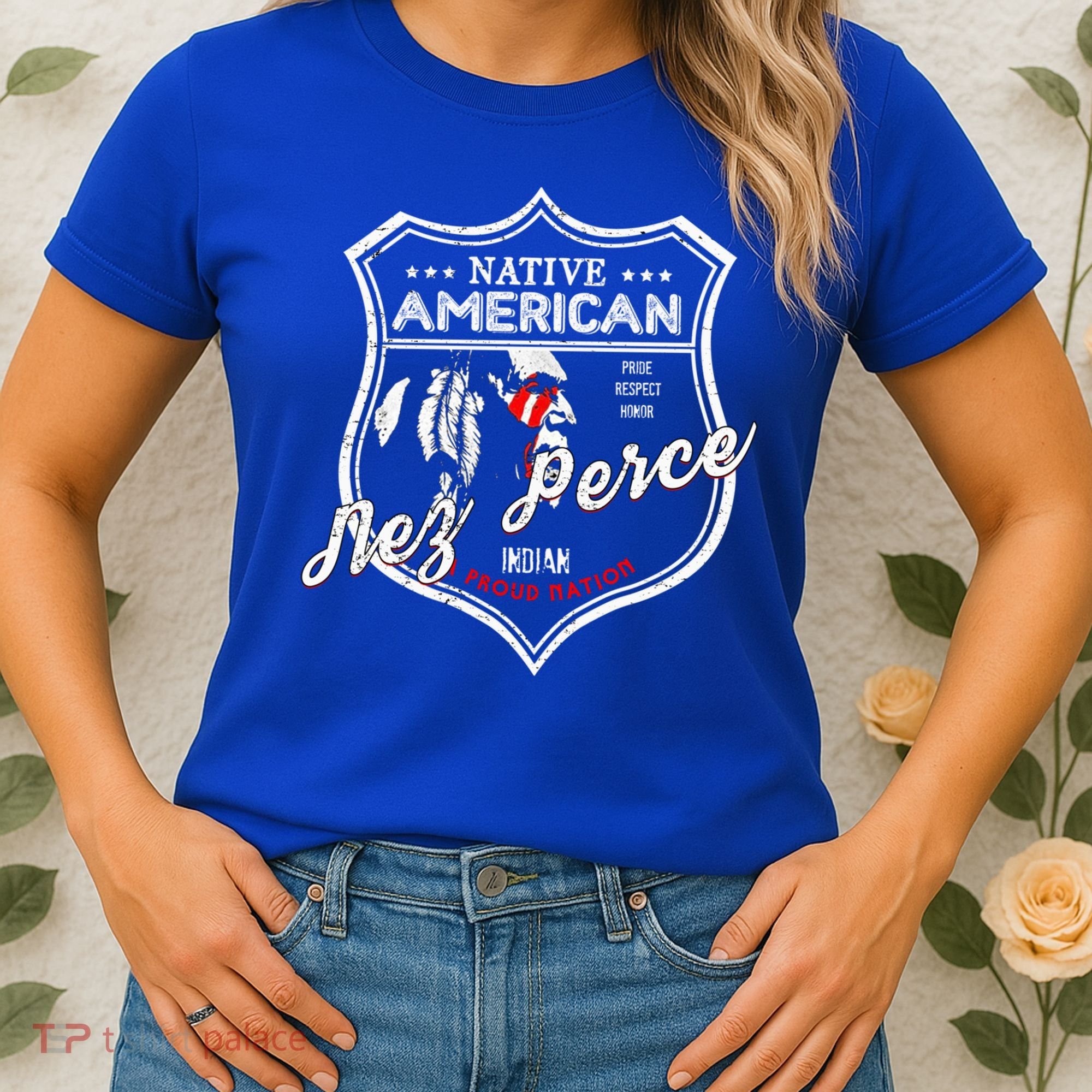 Nez Perce Tribe Native American Indian Strong Pride Badge Cool Gift Women's T-Shirt