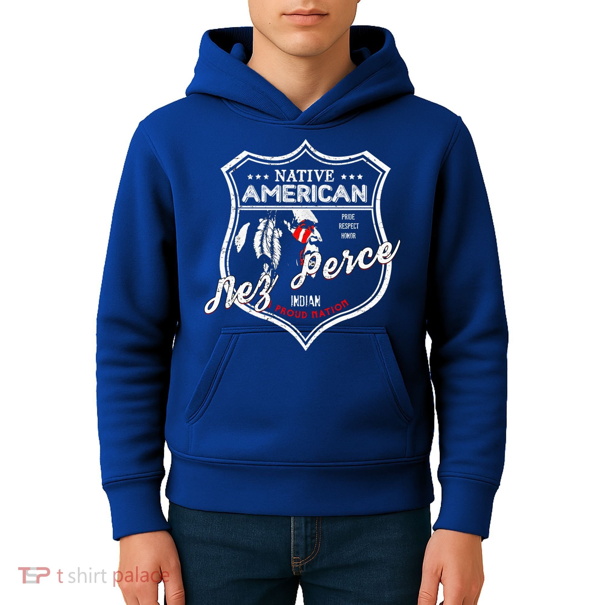 Nez Perce Tribe Native American Indian Strong Pride Badge Cool Gift Kids Hoodie