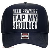 Need Prayer Tap My Shoulder Front Spiritual Church Cristian Hat thumb 0