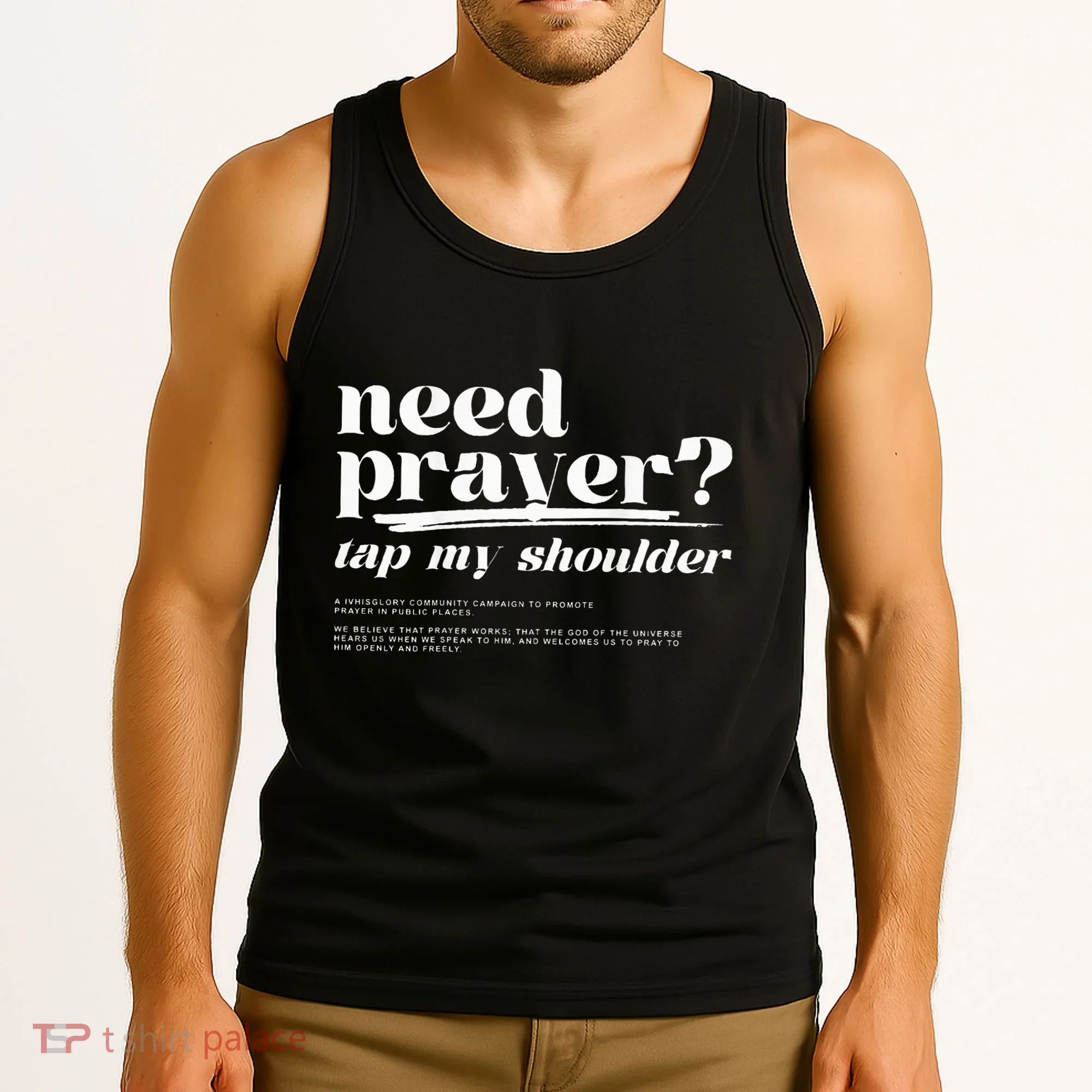 Need Prayer Tap My Shoulder Tank Top
