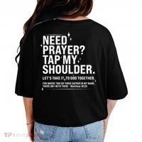 Need Prayer Tap My Shoulder Matthew 18:20 Front And Back Comfort Colors T-Shirt thumb 1