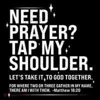 Need Prayer Tap My Shoulder Matthew 18:20 Front And Back Women's Hoodie thumb 2