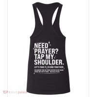 Need Prayer Tap My Shoulder Matthew 18:20 Front And Back Women's Tank Top thumb 4