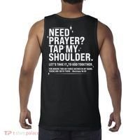 Need Prayer Tap My Shoulder Matthew 18:20 Front And Back Tank Top thumb 1