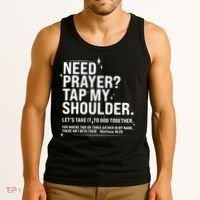 Need Prayer Tap My Shoulder Matthew 18:20 Front And Back Tank Top thumb 3