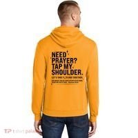 Need Prayer Tap My Shoulder Matthew 18:20 Front And Back Hoodie thumb 1