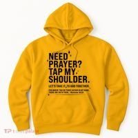 Need Prayer Tap My Shoulder Matthew 18:20 Front And Back Hoodie thumb 0
