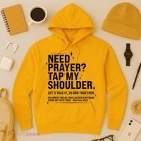 Need Prayer Tap My Shoulder Matthew 18:20 Front And Back Hoodie thumb 3