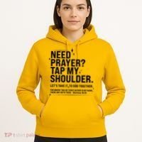 Need Prayer Tap My Shoulder Matthew 18:20 Front And Back Hoodie thumb 5