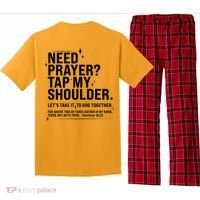 Need Prayer Tap My Shoulder Matthew 18:20 Front And Back Pajama Set thumb 1
