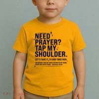 Need Prayer Tap My Shoulder Matthew 18:20 Front And Back Toddler T-Shirt thumb 2