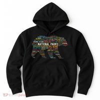 National Parks Usa List Word Cloud Bear Camping & Hiking Hoodie thumb 0