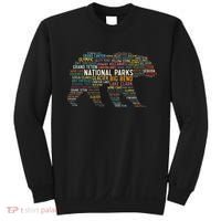 National Parks Usa List Word Cloud Bear Camping & Hiking Sweatshirt thumb 0
