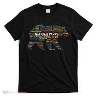 National Parks Usa List Word Cloud Bear Camping & Hiking T-Shirt thumb 0