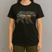 National Parks Usa List Word Cloud Bear Camping & Hiking T-Shirt thumb 4
