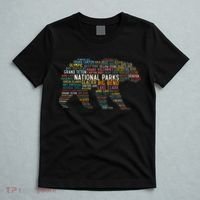 National Parks Usa List Word Cloud Bear Camping & Hiking T-Shirt thumb 5