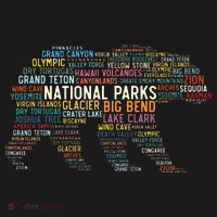 National Parks Usa List Word Cloud Bear Camping & Hiking Mousepad thumb 1