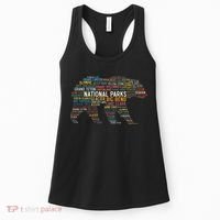 National Parks Usa List Word Cloud Bear Camping & Hiking Women's Tank Top thumb 0