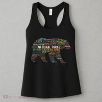 National Parks Usa List Word Cloud Bear Camping & Hiking Women's Tank Top thumb 3