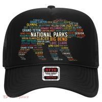 National Parks Usa List Word Cloud Bear Camping & Hiking Hat thumb 0