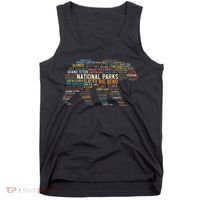 National Parks Usa List Word Cloud Bear Camping & Hiking Tank Top thumb 0