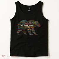 National Parks Usa List Word Cloud Bear Camping & Hiking Tank Top thumb 2
