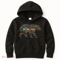 National Parks Usa List Word Cloud Bear Camping & Hiking Kids Hoodie thumb 0