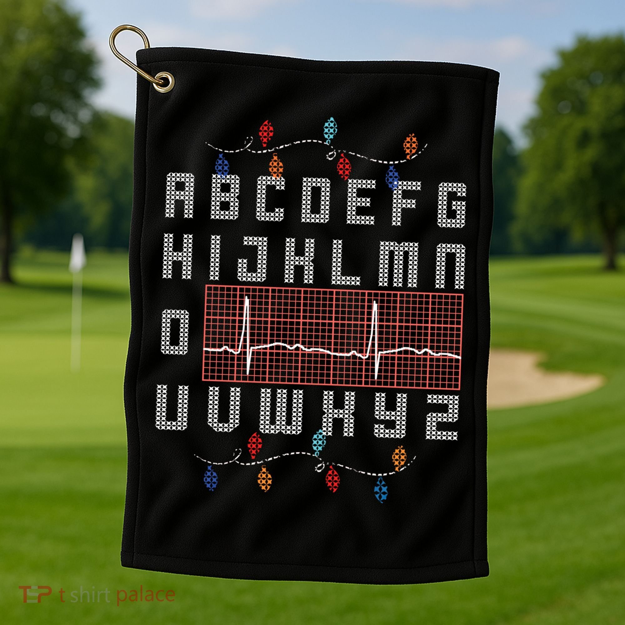 Nurse Pqrst Ugly Christmas Sweater Style Alphabet Abc Meaningful Gift Golf Towel