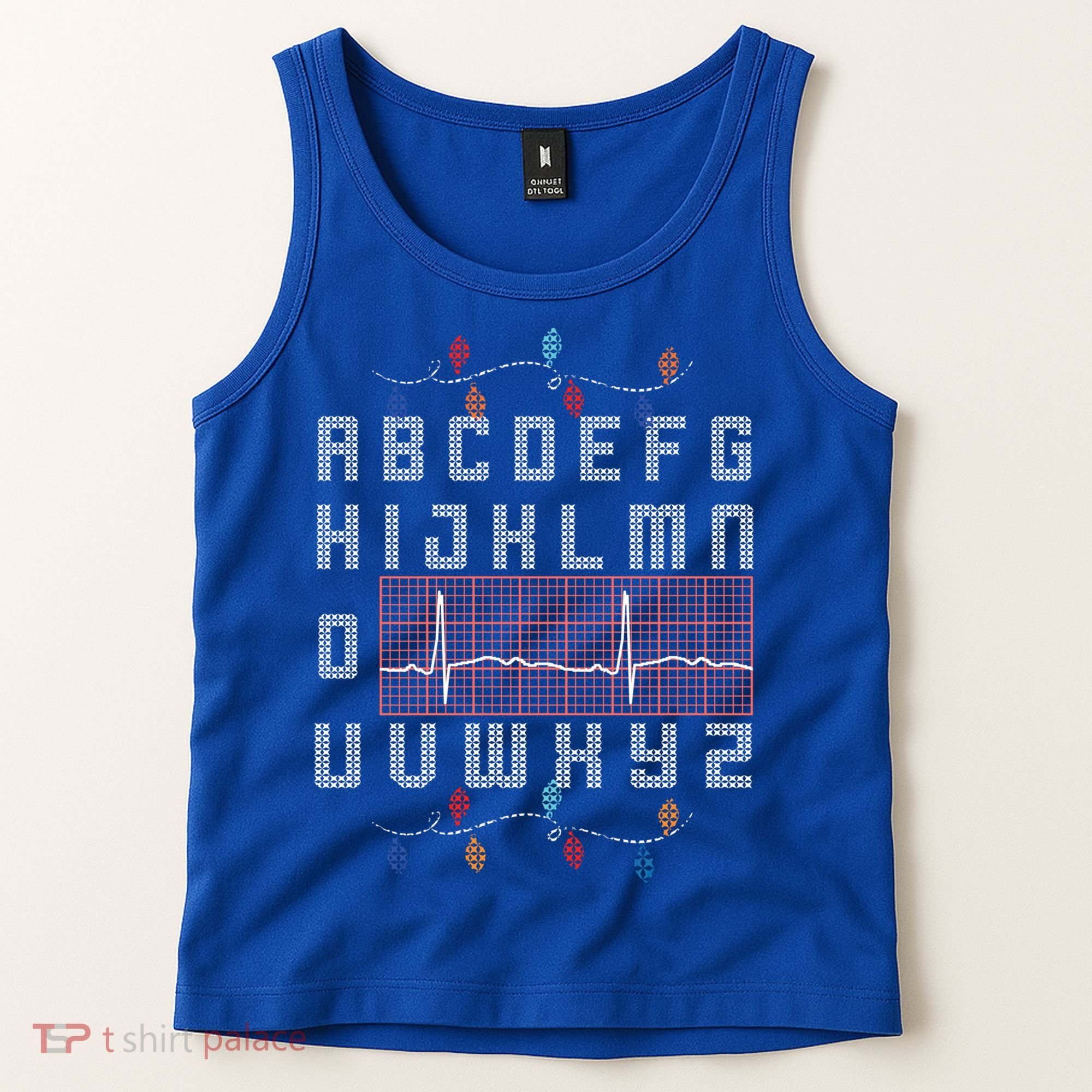 Nurse Pqrst Ugly Christmas Sweater Style Alphabet Abc Meaningful Gift Tank Top