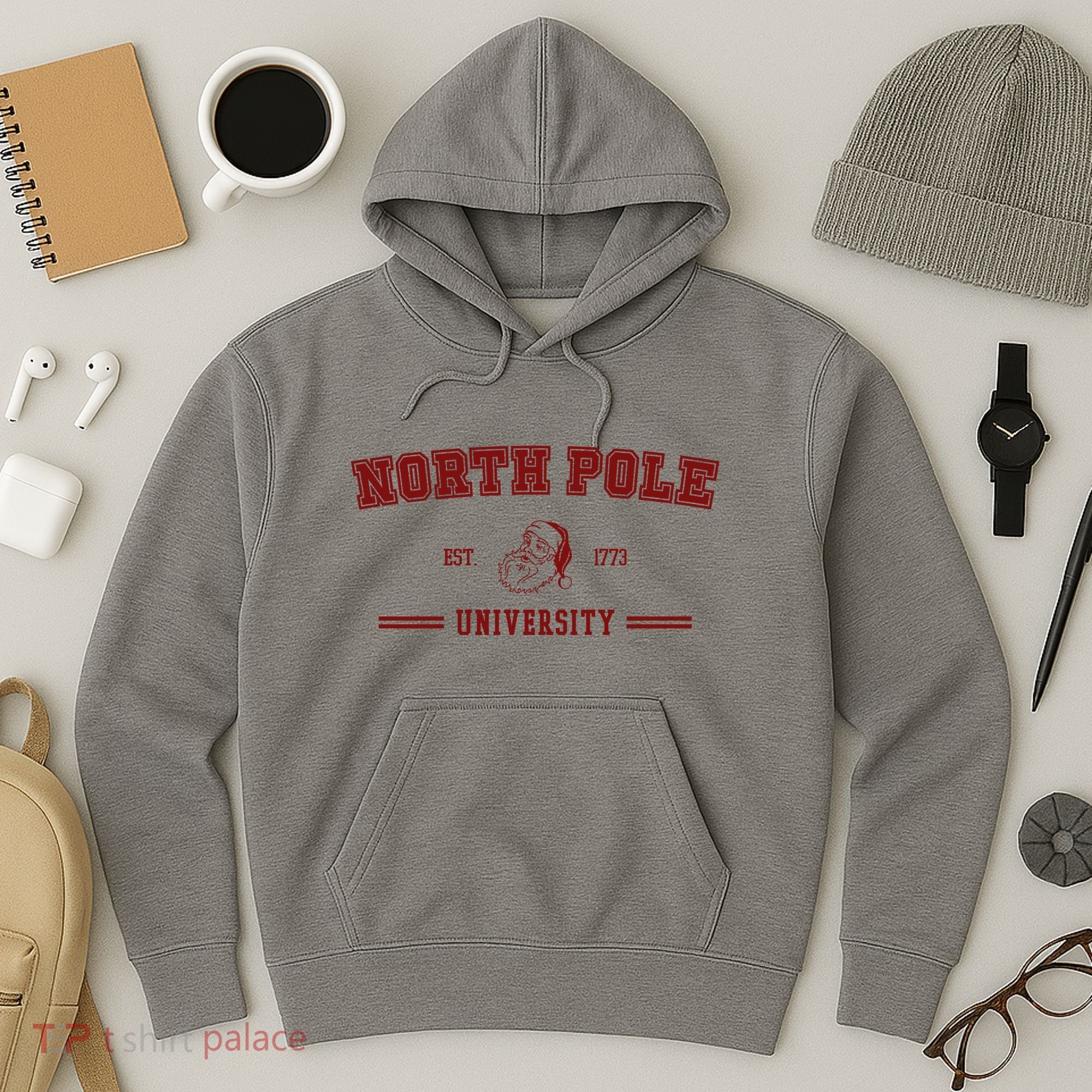 North Pole University Est 1773 Christmas Hoodie