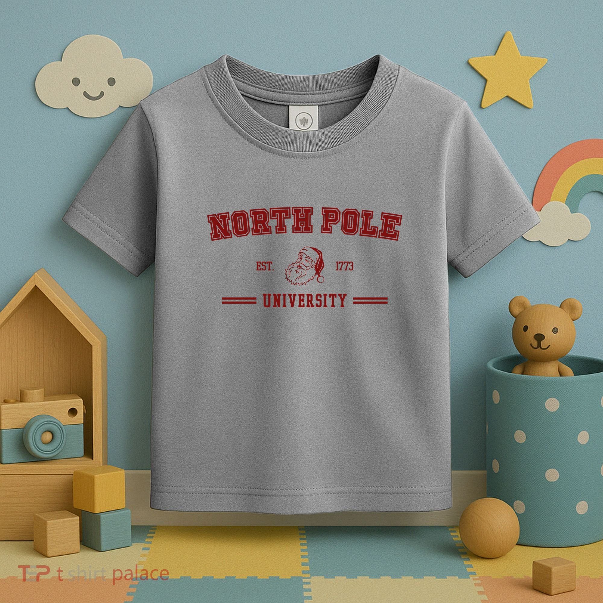 North Pole University Est 1773 Christmas Toddler T-Shirt