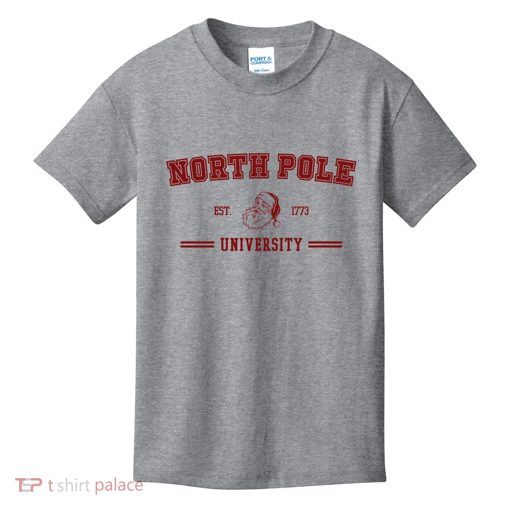 North Pole University Est 1773 Christmas Kids T-Shirt