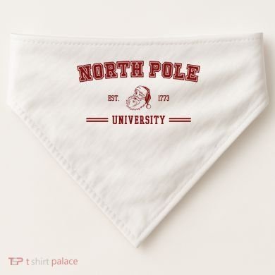 North Pole University Est 1773 Christmas USA-Made Doggie Bandana