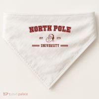 North Pole University Est 1773 Christmas USA-Made Doggie Bandana thumb 0